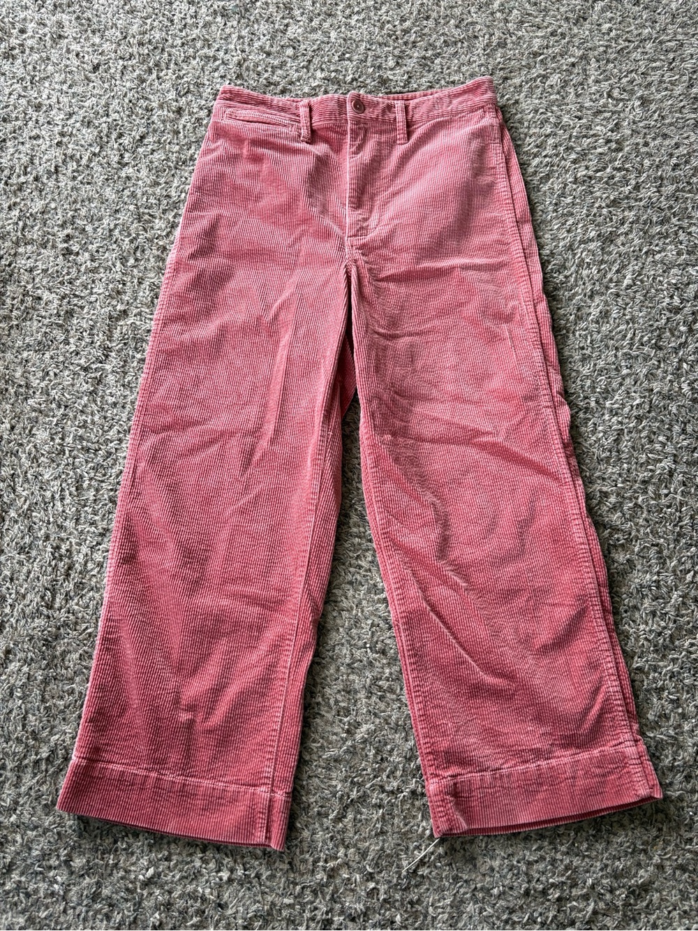 Madewell Slim Emmett Wide-Leg Crop Pants Corduroy size 27